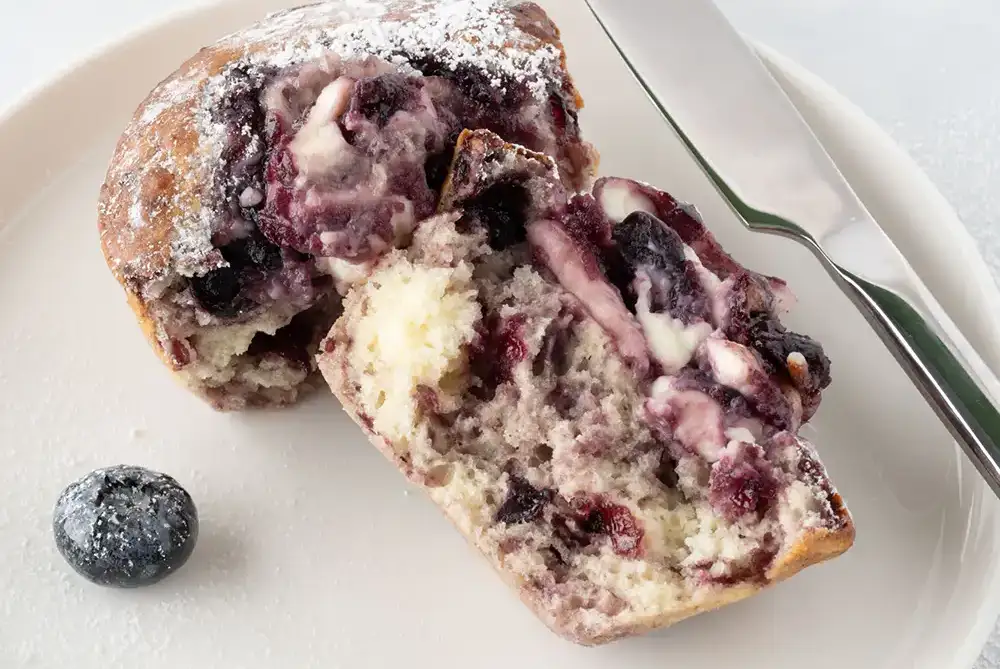 Blueberry & Cream Cheese Filled Muffins
