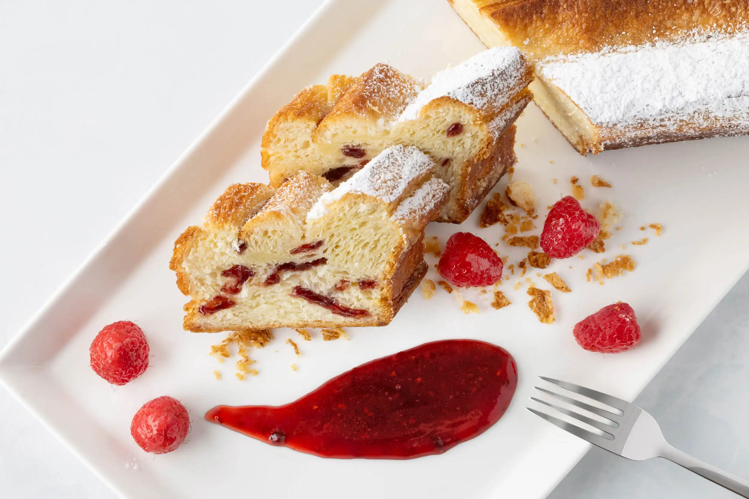 Raspberry Filled Lemon Lavender Kouign-Amann Loaf