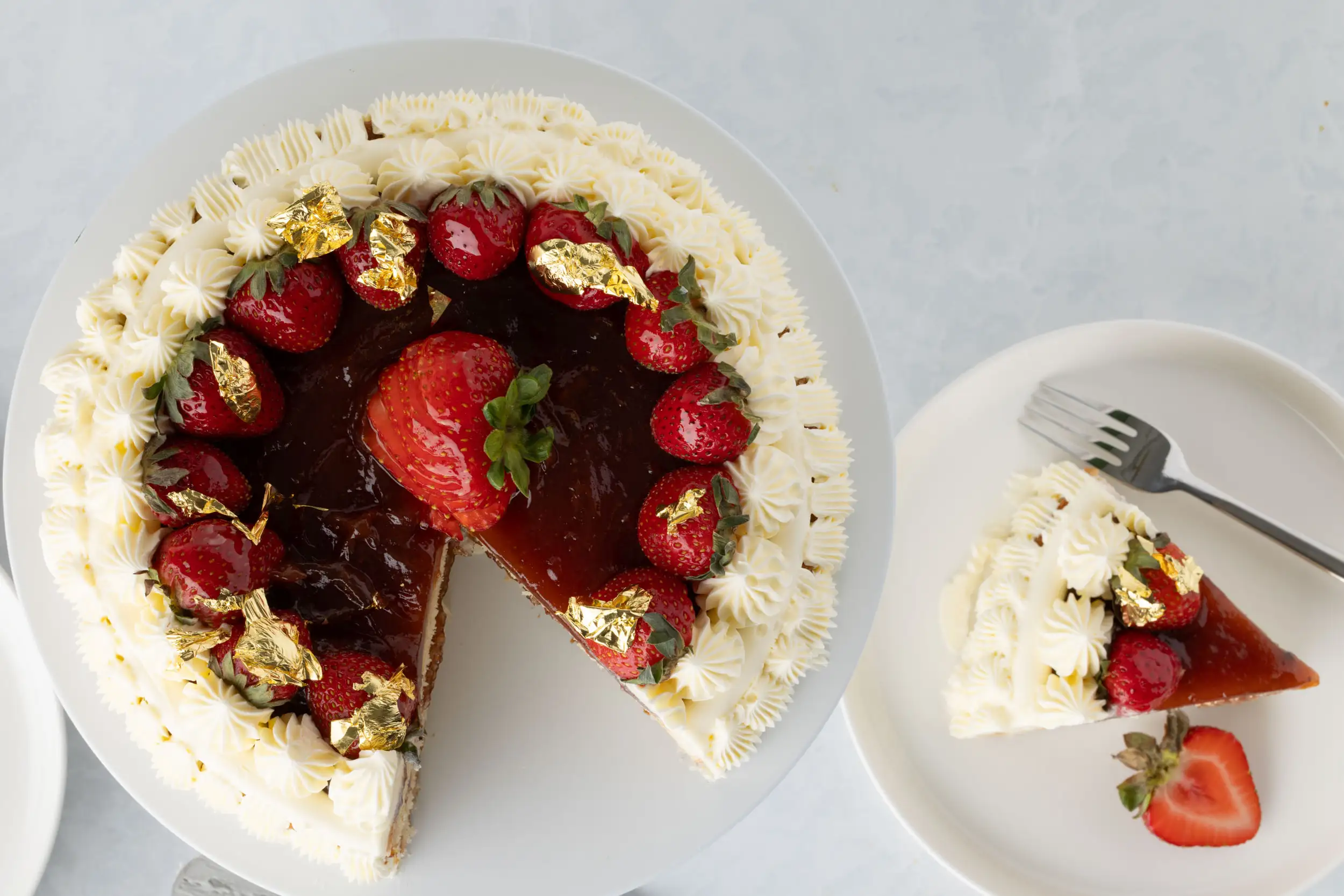 Strawberry & Champagne Buttercream Cake