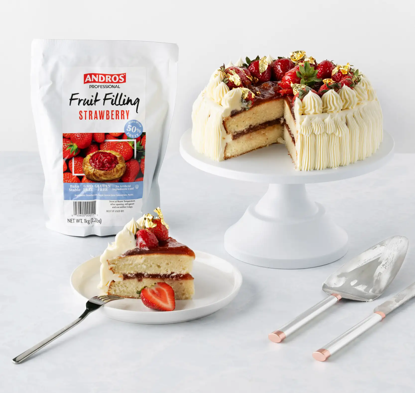 Strawberry & Champagne Buttercream Cake