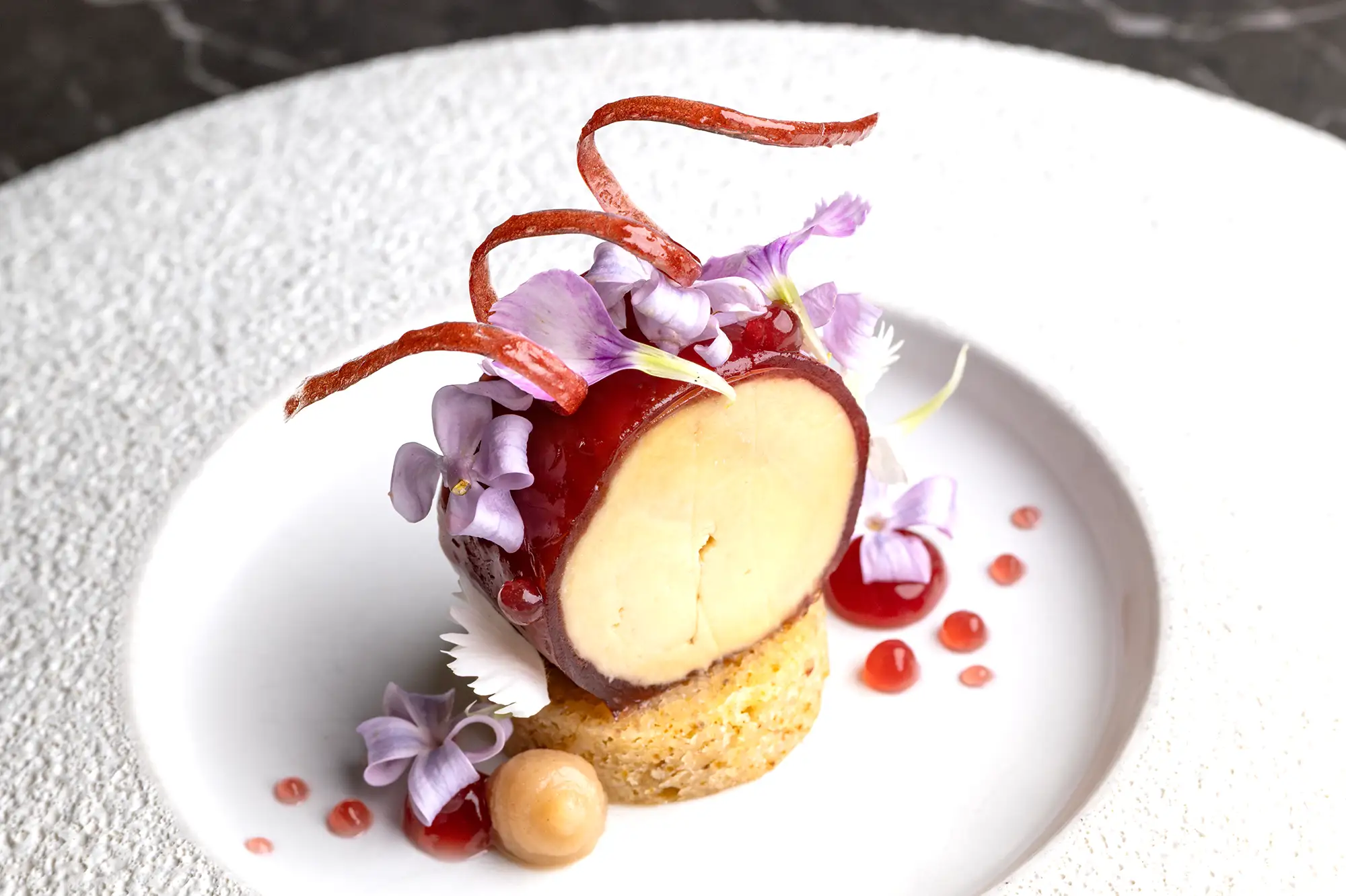 Chestnut Cake, Cherry, Foie Gras