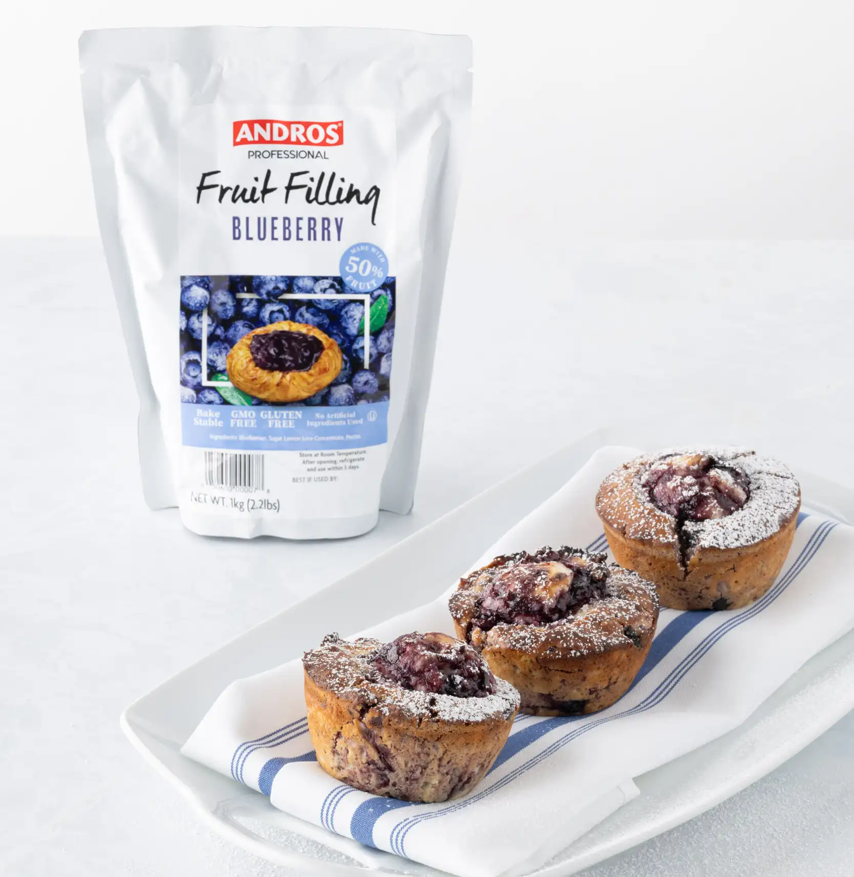 Blueberry & Cream Cheese Filled Muffins