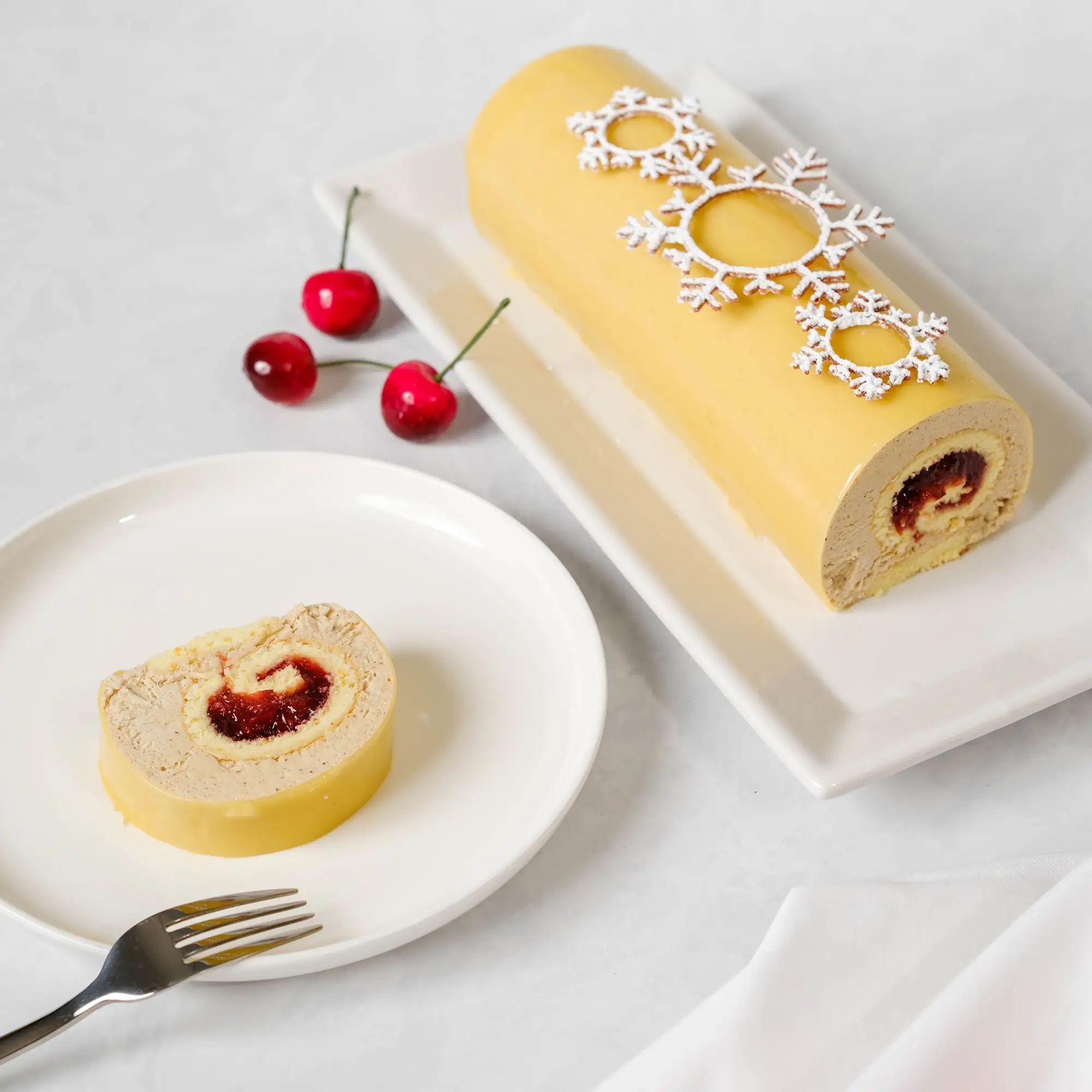 Cherry Gingerbread Roulade