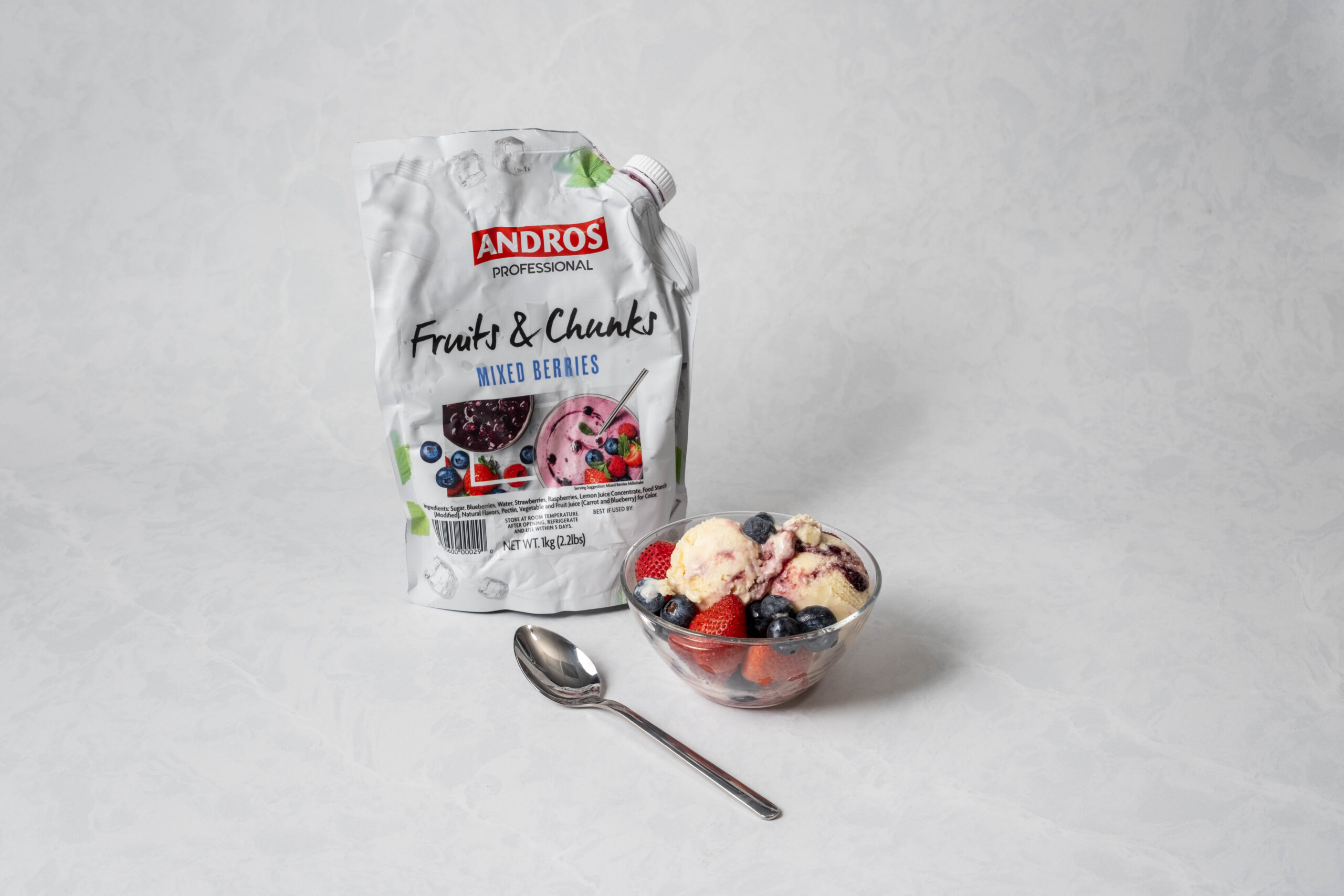 Tangerine Frozen Yogurt with Mixed Berry Swirl