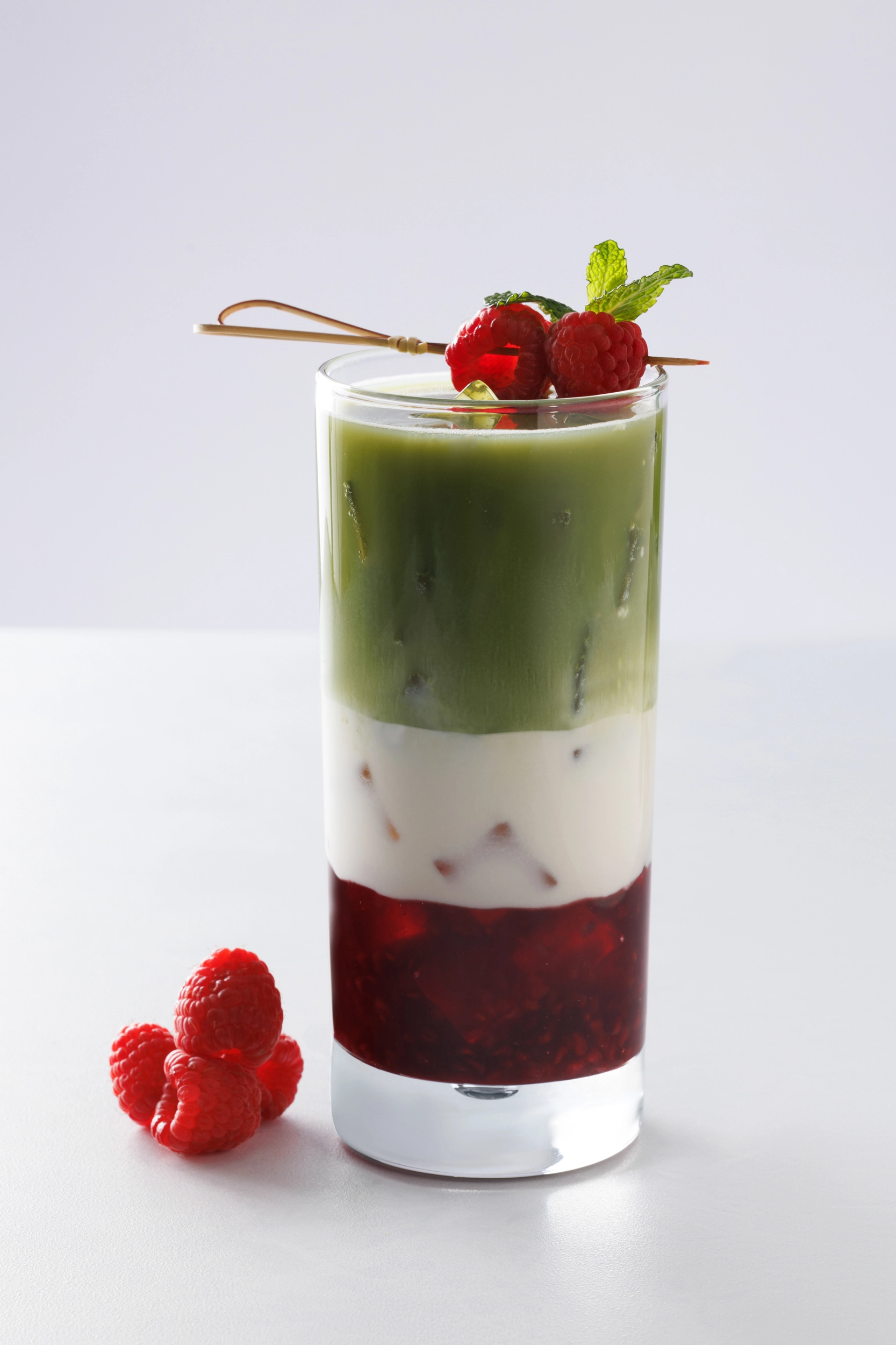 Matcha Raspberry Refresher - Fruit Syrups With Chunks