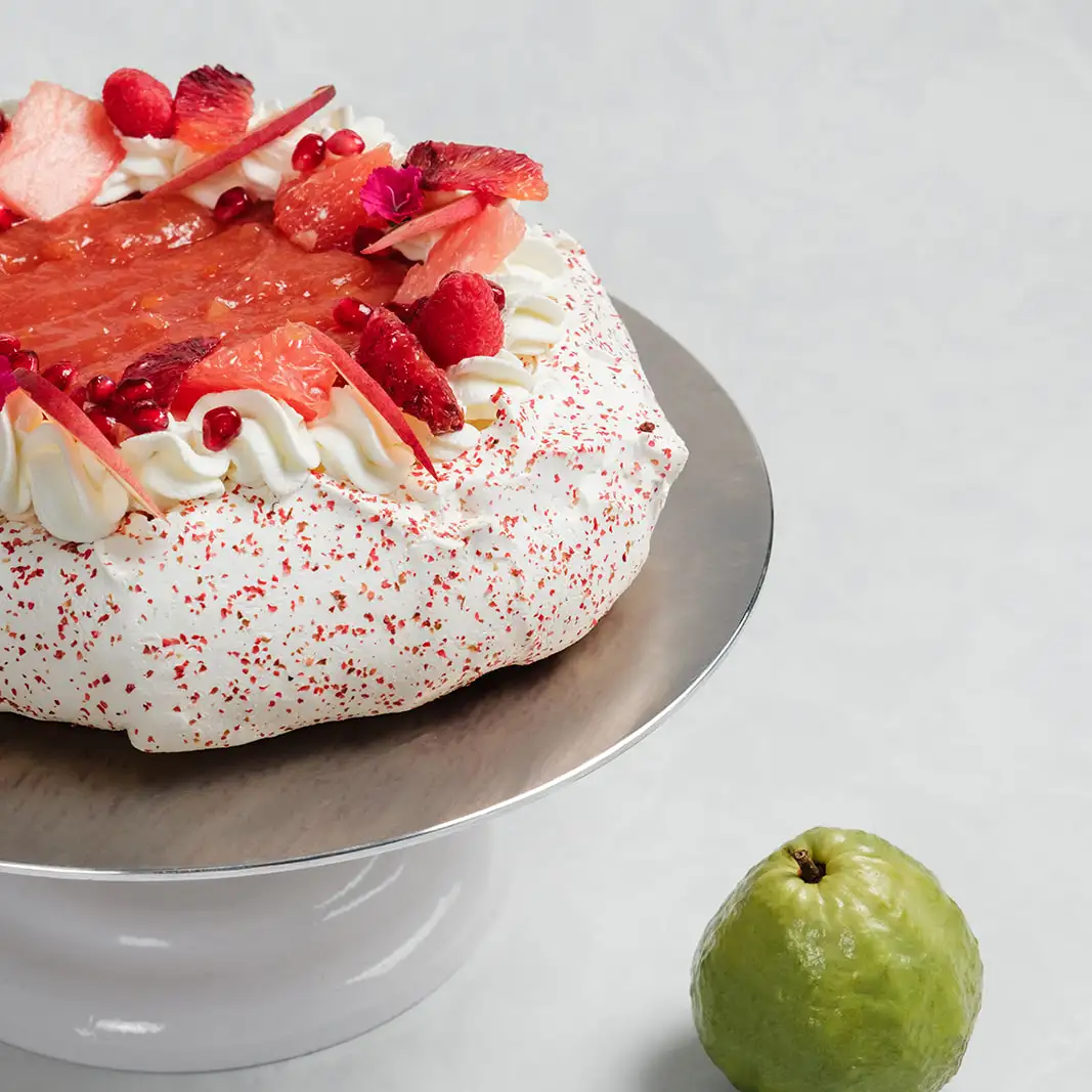 Pink Guava Peppercorn Pavlova