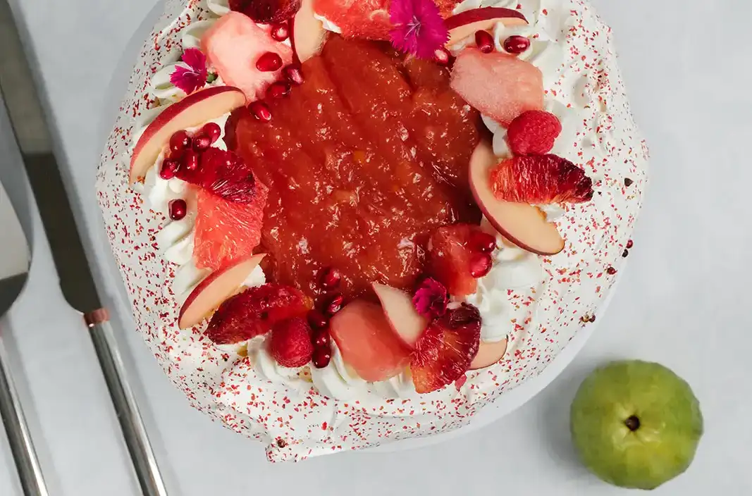 Pink Guava Peppercorn Pavlova