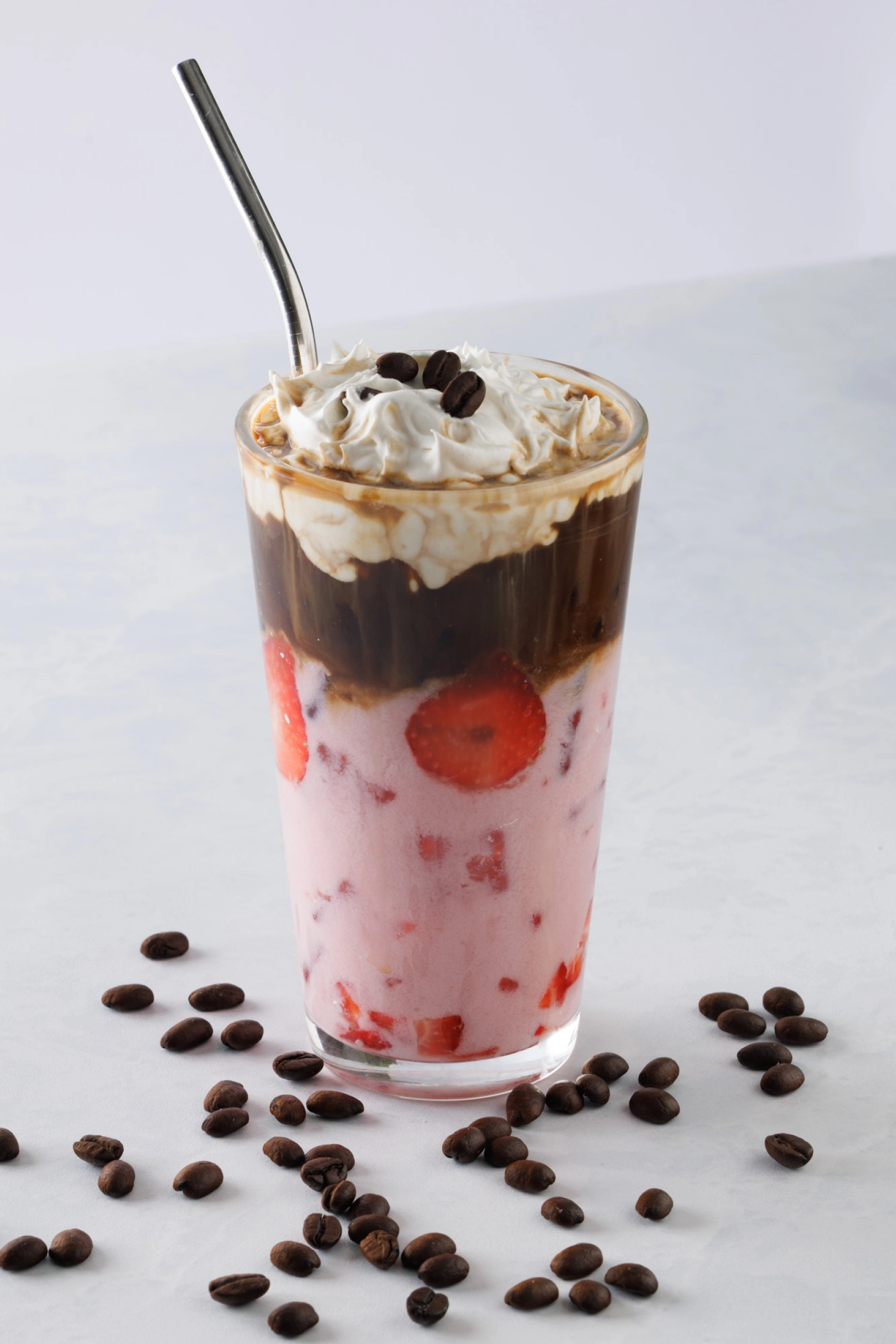 Strawberry & Cream Iced Latte - Fruit Chunks